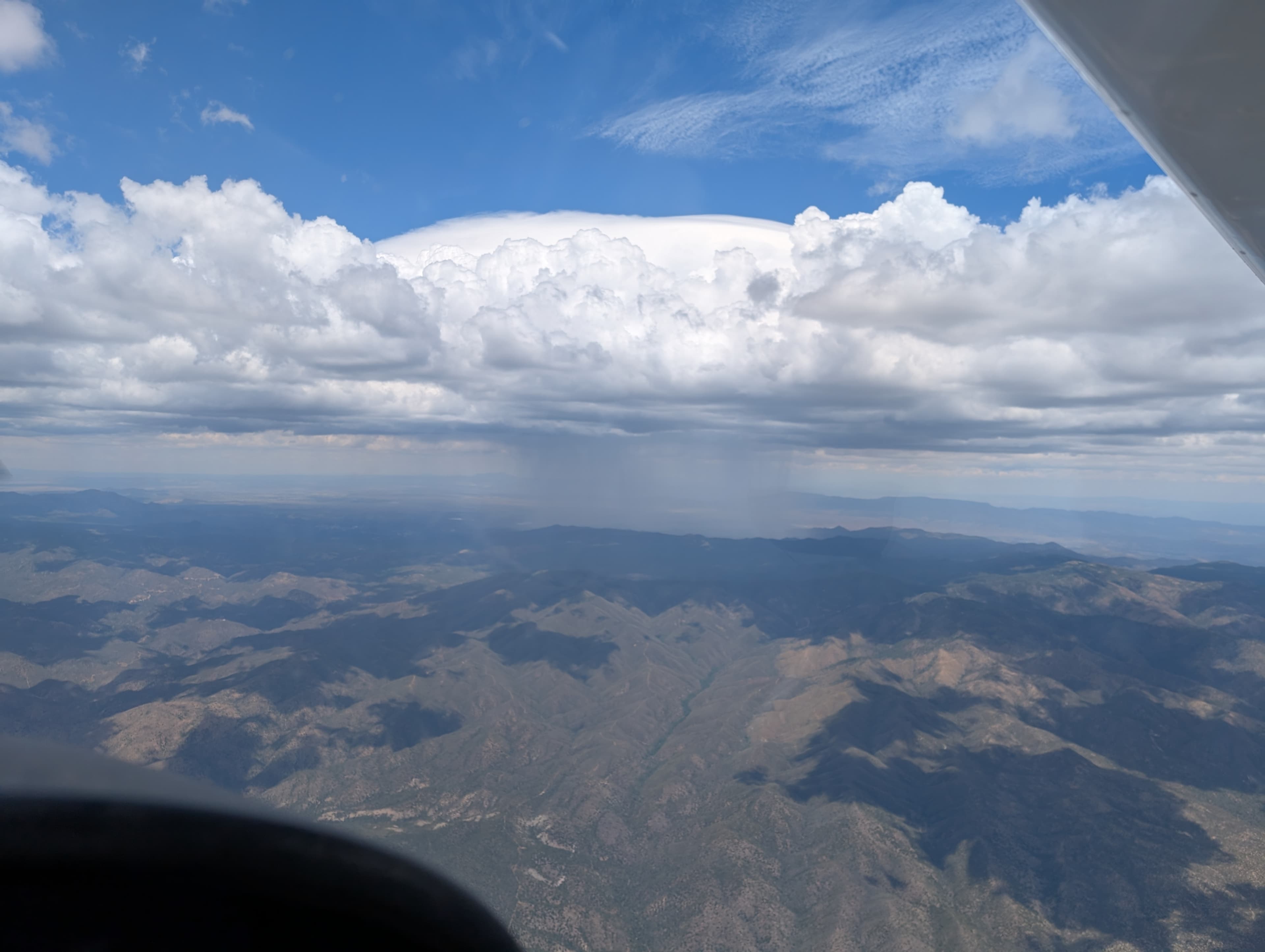 Faraway clouds while flying