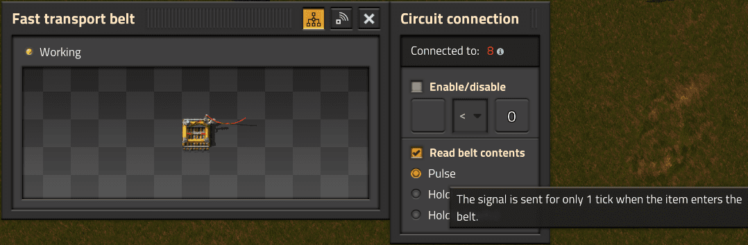 Pulse signal from belt